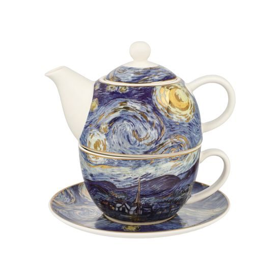 Čajová konvice Hvězdná noc, 15,5 / 15,5 / 15,5 cm, jemný kostní porcelán, V. van Gogh, Goebel