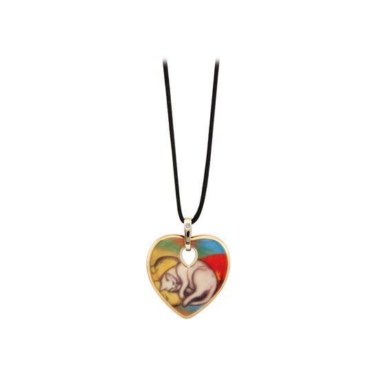 Necklace Franz Marc - Sleeping Cat - 4,5 / 4,5 / 1 cm, fine bone china, Goebel