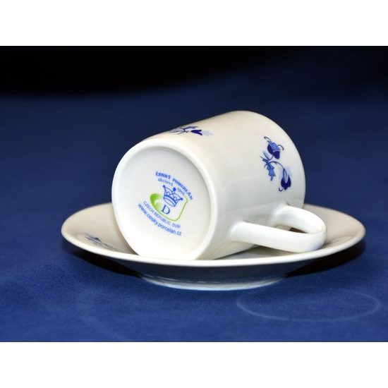 Cup mocca 70 ml  + saucer 115 mm, Jasmin blue, Český porcelán a.s.