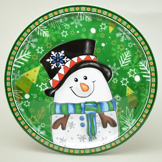 Mísa mělká kulatá 31 cm, sněhulák, porcelán, EGAN