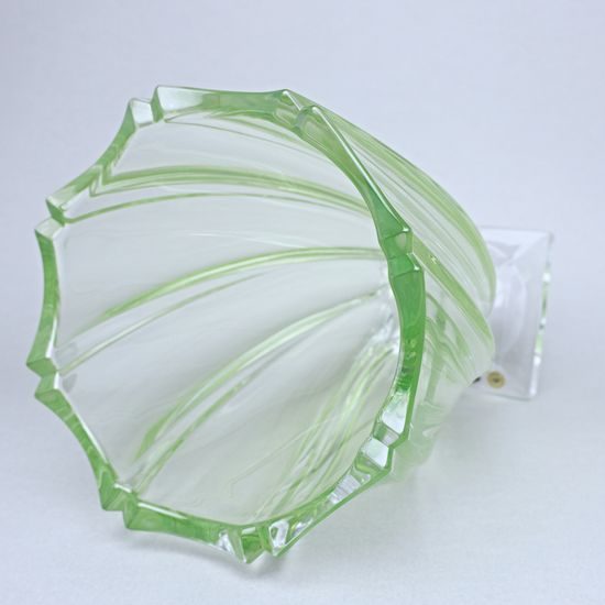 Váza PONTI - světle zelená 33 cm na nožce, Bohemia Treasury