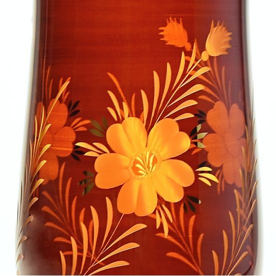 Egermann: Vase Amber Yellow Stain, h: 35 cm, Crystal Vases Egermann