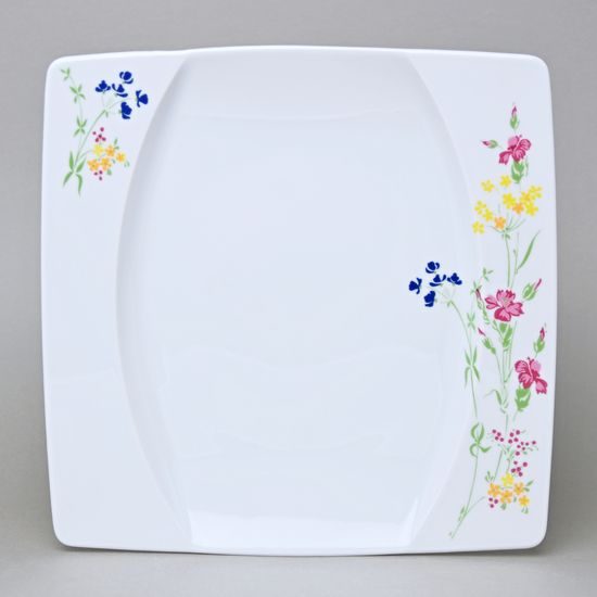 EYE luční kvítí, Talíř mělký 27 cm, Thun 1794, karlovarský porcelán