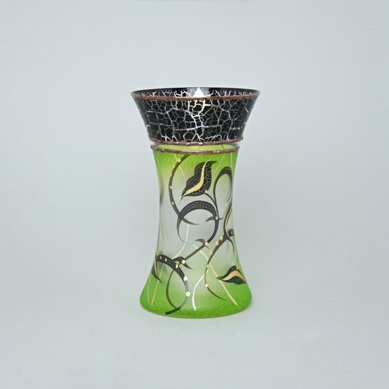 Studio Miracle: Váza zelená, 19 cm, ruční dekorace Vlasta Voborníková