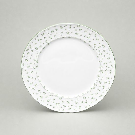 Dessert / breakfast plate 21 cm, Thun 1794, karlovarský porcelán, Natálie green flowers
