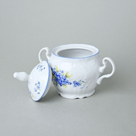 Sugar bowl 0,3 l, Thun 1794 Carlsbad porcelain, BERNADOTTE Forget-me-not-flower