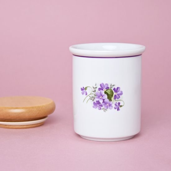 Jar w/wooden lid 10,5 x 8,2 cm middle, Violet, Cesky porcelan a.s.