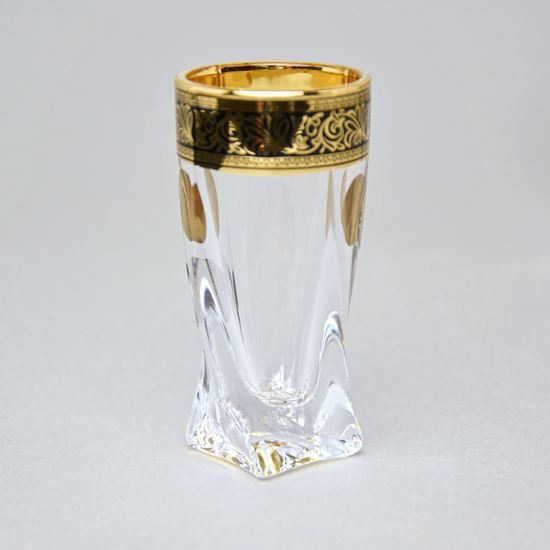 Astra Gold: Liqueur (shot) cup 50 ml, 1 pcs., Quadro crystal, Lilit and Leo Golden Black decor
