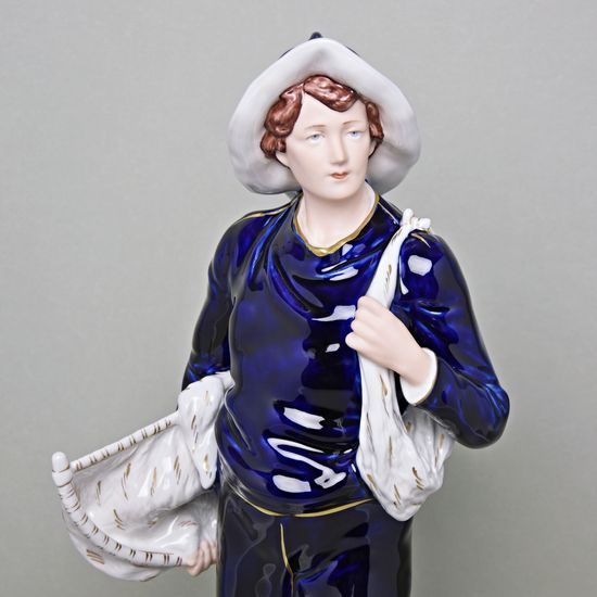 Fisherman 55 x 20 x 18 cm, Isis, Porcelain figures Duchcov