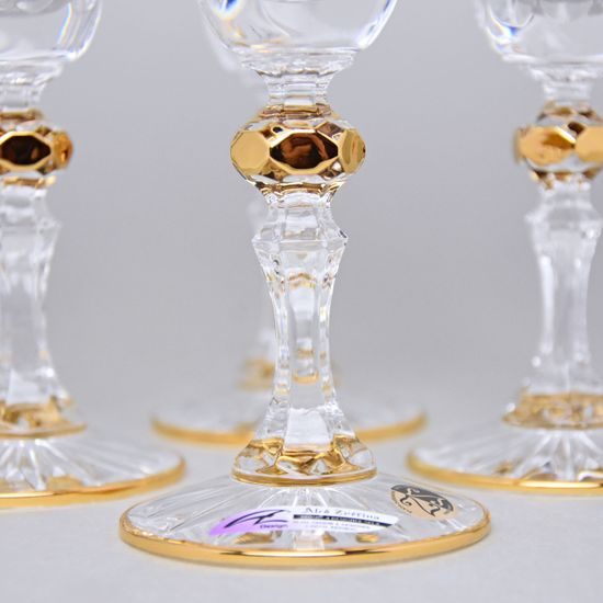 Crystal Glasses Champagne Set Romantic - Laura, 6 pcs. 150 ml, Gold, Ales Zverina - AZ Design