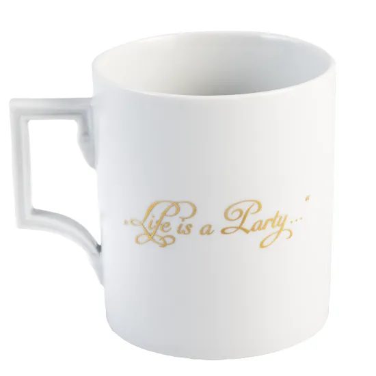 Mug Henkel 89 mm 250 ml, Audrey Hepburn with blue bubble, Meissen porcelain