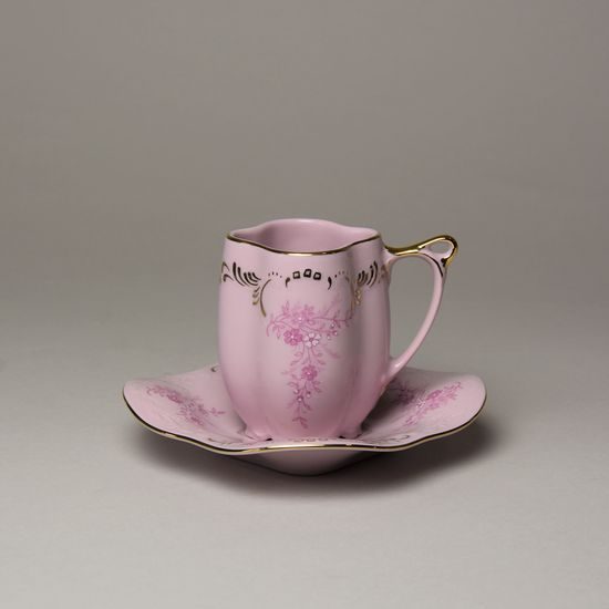 Cup 100 ml and saucer 13 cm, Regina, Rose China Chodov