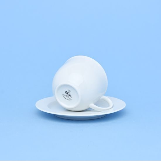 Cup 165 ml plus saucer 135 mm, Opal white, Thun 1794 Carlsbad porcelain
