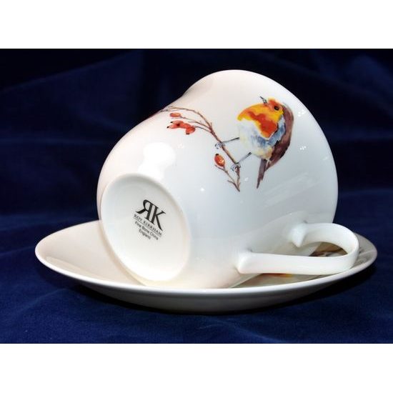 Robin: Cup 420 ml plus saucer breakfast Robin, Roy Kirkham fine bone china