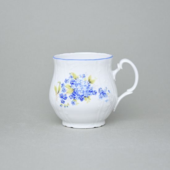Mug Jonas 310 ml, Thun 1794 Carlsbad porcelain, BERNADOTTE Forget-me-not-flower
