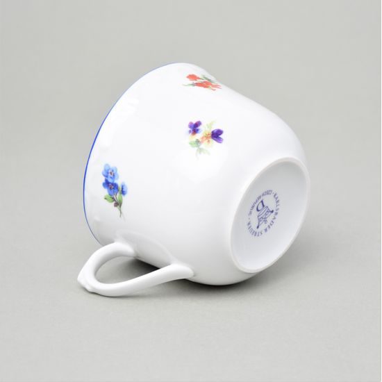 Mug R (cup) 0,25 l, flowers + blue line, Český porcelán a.s.