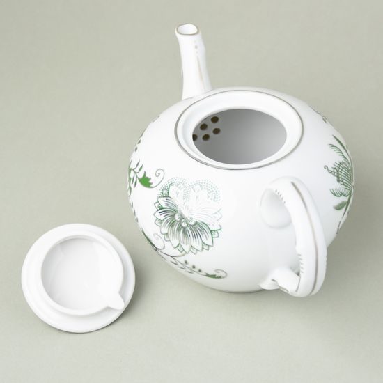 Tea pot 0,95 l, Original Green Onion pattern + platinum