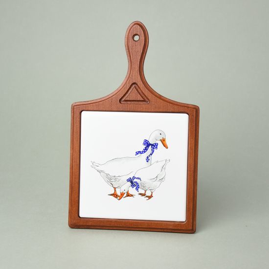 Board decorative SQUARE 17 x 28,5 cm, Goose decor