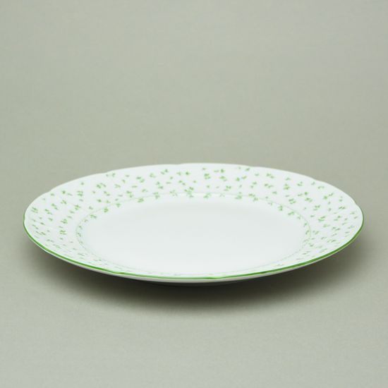Dinner plate 26 cm, Thun 1794, karlovarský porcelán, Natálie green flowers
