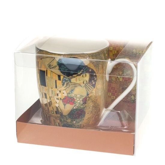 Hrnek 325 ml + porcelánová lžička, G. Klimt, Polibek, Marco Polo