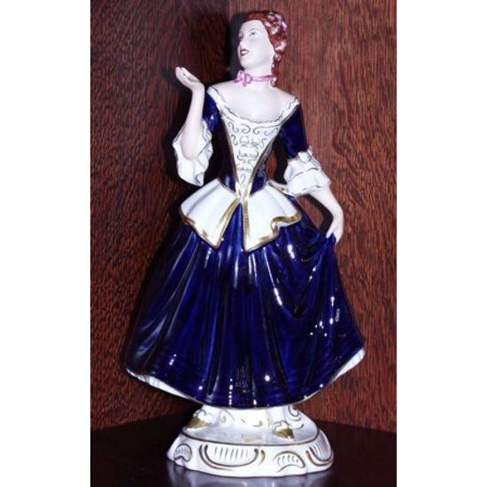 Lady rococo 17 x 12,5 x 31,5 cm, Porcelain Figures Duchcov