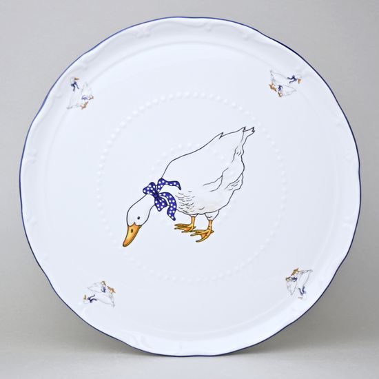 Talíř dortový 30 cm, Ophelia husy, THUN 1794