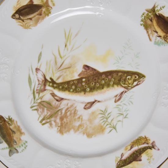 Plate dining 6 pcs. set, Thun 1794 Carlsbad porcelain, BERNADOTTE fishing