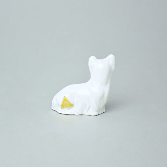 White Dog 6,5 x 2,7 x 6,8 cm, Luxor, Porcelain figures Duchcov