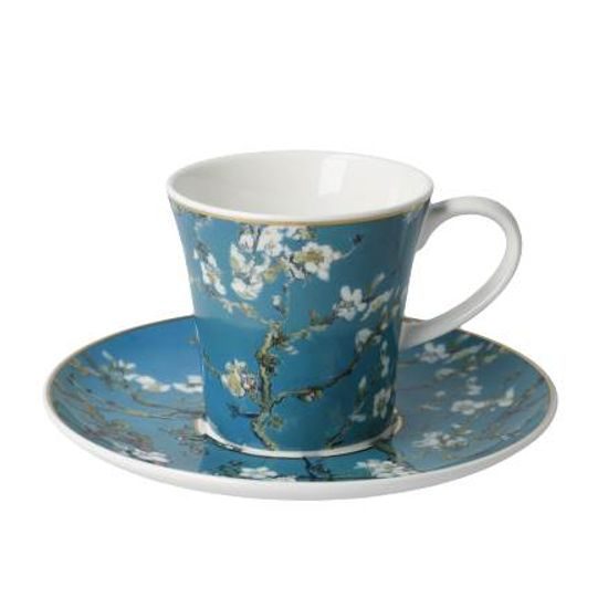 Cup and saucer V. van Gogh - Almond Tree blue, 150 ml / 15,5 cm, Fine Bone China, Goebel