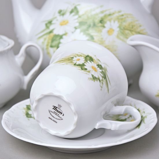 Čajová souprava pro 6 osob, Thun 1794, karlovarský porcelán, CONSTANCE 80262 kopretiny
