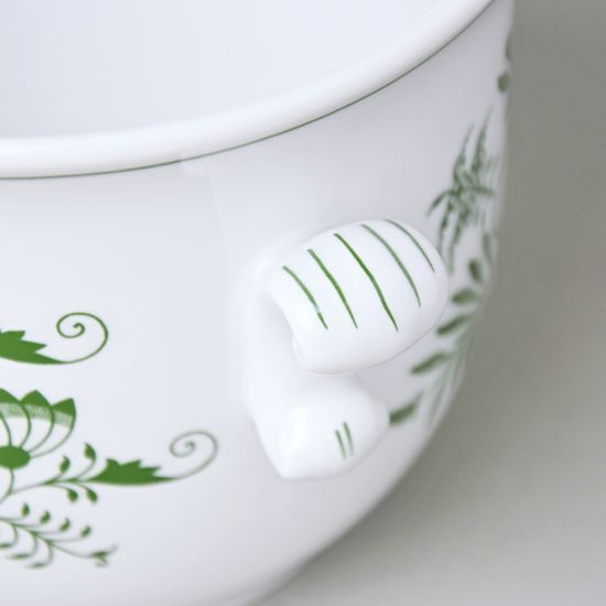 Květináč s uchy bez nožky pr. 16; v. 13,5 cm, zelený cibulák, Český porcelán a.s.