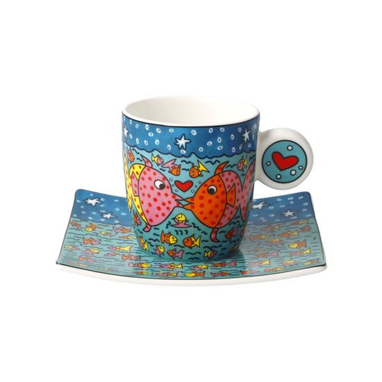 Demitasse Family of Fish 100ml, fine bone china, J. Rizzi, Goebel