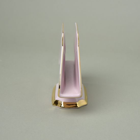 Stojánek na ubrousky 10 x 15 cm, Empír 380, Růžový porcelán z Chodova