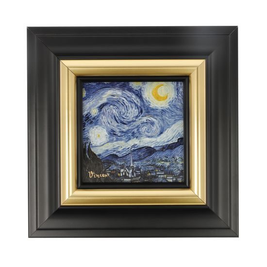 Obraz Hvězdná noc, 18,5 / 3 / 18,5 cm, porcelán, V. van Gogh, Goebel