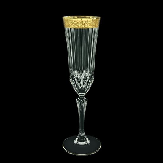 Astra Gold: Champagne glass 180 ml, 24,7 cm, crystal + gold, Adagio, Romance Golden Classic decor