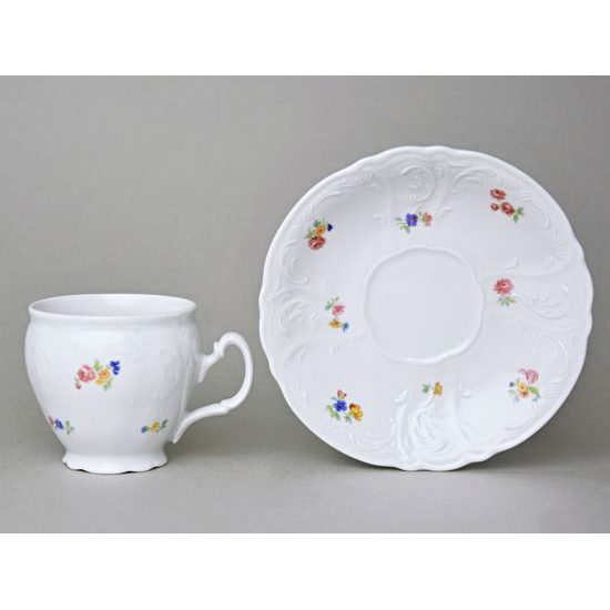 Šálek a podšálek kávový 220 ml / 16 cm, Thun 1794, karlovarský porcelán, BERNADOTTE házenka