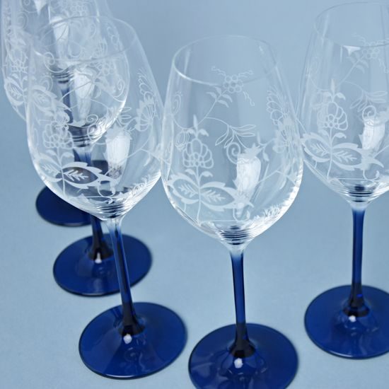 Celebration - Set of 6 Cut Wine Glasses 360 ml, Onion Pattern