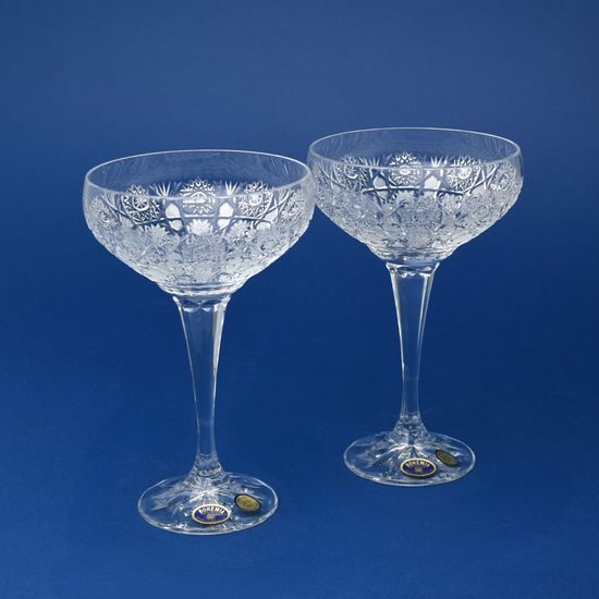 Sada dvou šampusek, brus Maia, Bohemia Crystal