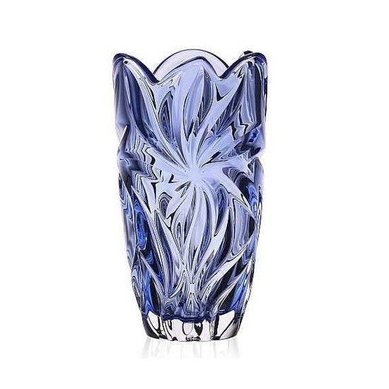 Crystal Vase Flora Blue, 28 cm, Aurum Crystal