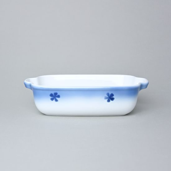 Bowl baking 5,5 x 21,8 x 13 cm, Thun 1794 Carlsbad porcelain, BLUE CHERRY