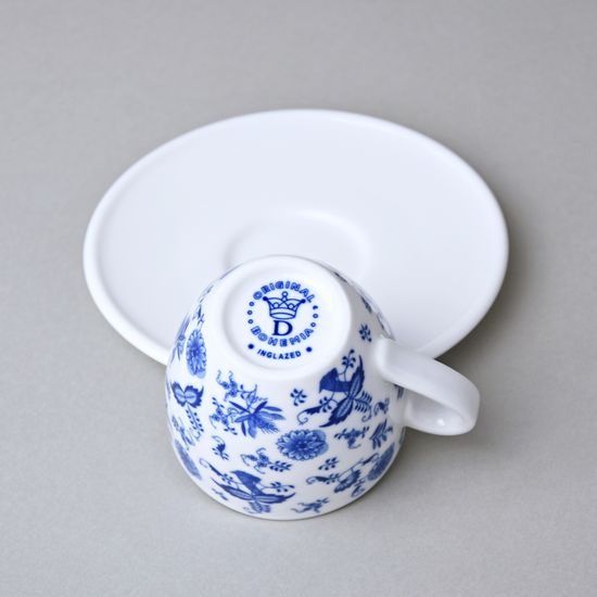 Cup espresso 90 ml and saucer 12,5 cm Milada, Fragments of Onion Pattern, Blue, Český porcelán a.s.