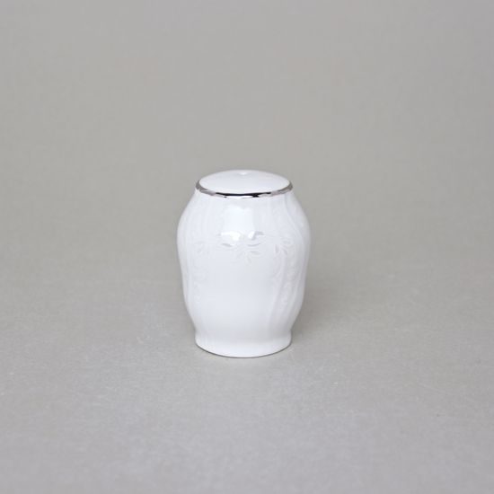 Shaker - pepper, Thun 1794 Carlsbad porcelain, BERNADOTTE frost, Platinum line