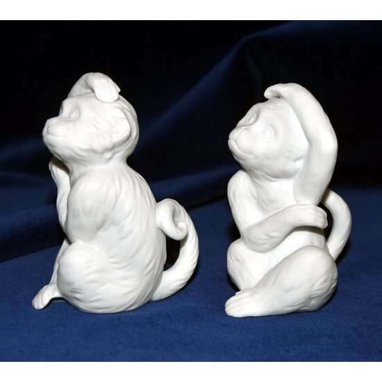 Monkey Mischief Salt and Pepper shakers 9 cm (white bisque decor), FRANZ porcelain