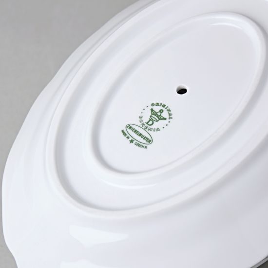 Sauceboat oval with stand 550 ml, Green Onion Pattern, Cesky porcelan a.s.