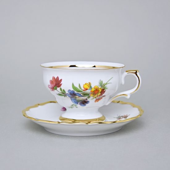 Šálek 230 ml a podšálek 150 mm, Aristokrat, Queens Crown, Original Bohemia porcelain