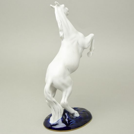 Kůň Napoleon 30 cm, pastel + isis, Porcelánové figurky zvířat Duchcov (2.j.)