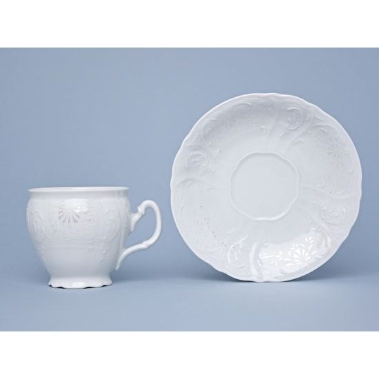 Frost no line: Coffee cup plus saucer 220 ml / 16 cm, Thun 1794 Carlsbad porcelain, BERNADOTTE