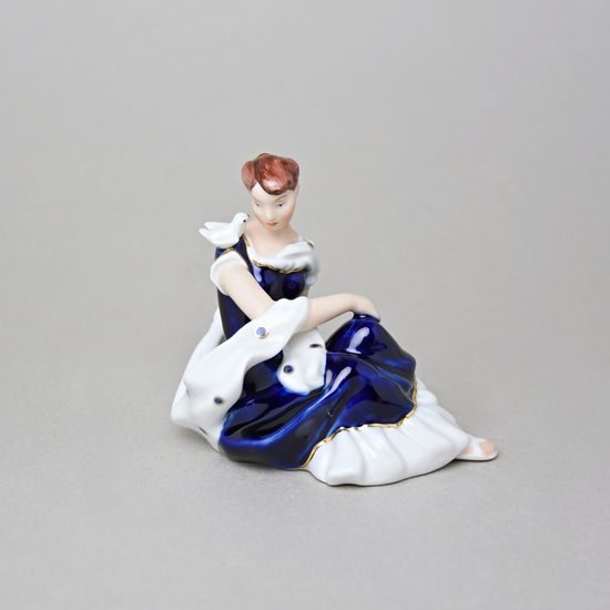 Lady with dove 8 x 11,5 x 10,5 cm, ISIS, Royal DUX BOHEMIA