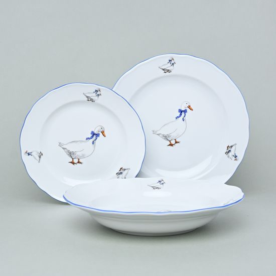 Plate set for 6 persons, Cesky porcelan a.s., Goose