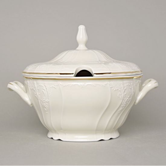 Víko k míse polévkové 2,5 l, Thun 1794, karlovarský porcelán, BERNADOTTE ivory + zlato